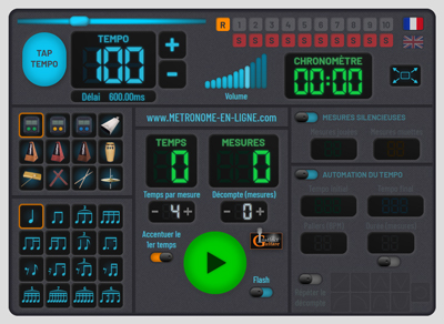 Metronome-en-ligne.com - Un métronome interactif et gratuit sur Internet